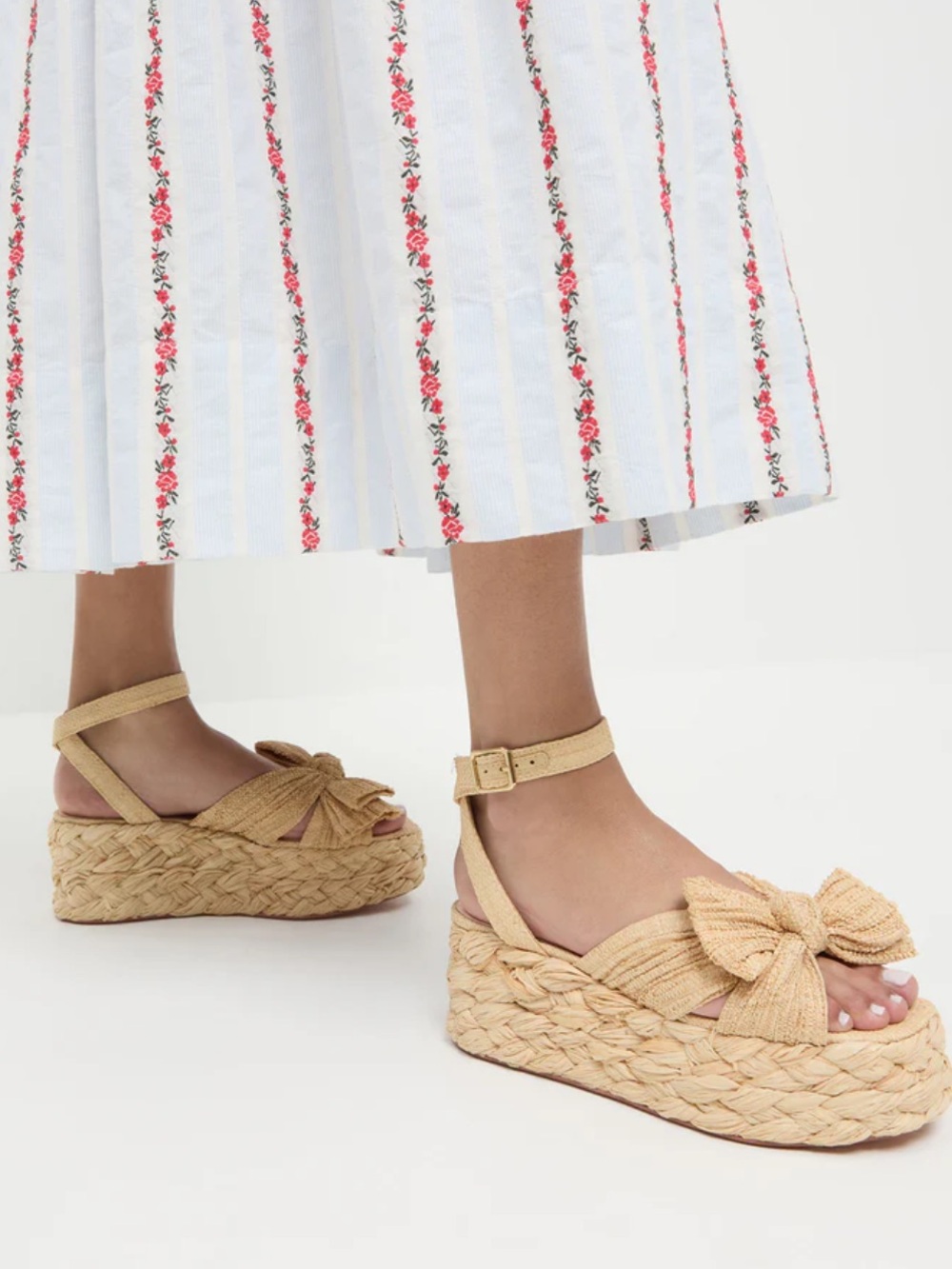 Loeffler Randall Gaby pleated bow espadrilles